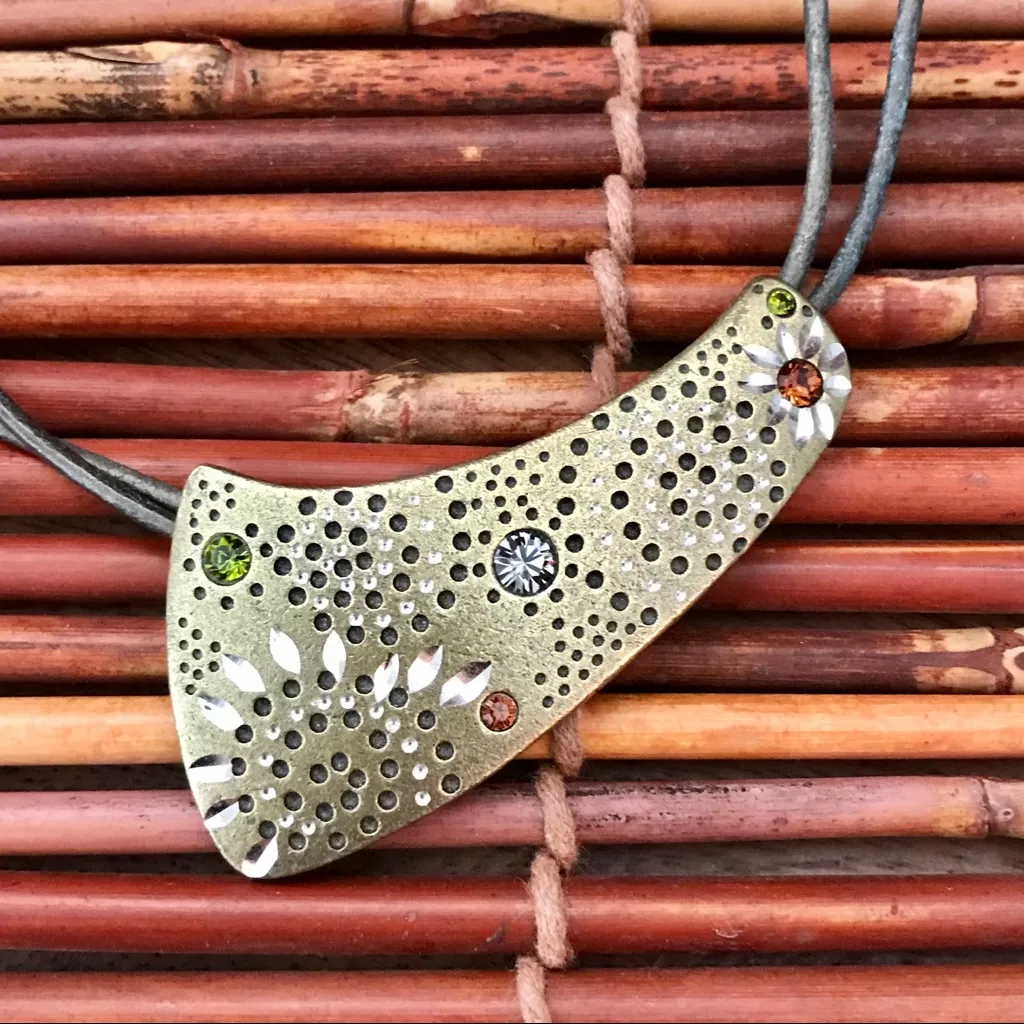 Chico's Chico’s Choker Necklace Brass & Rhinestone - Image 4