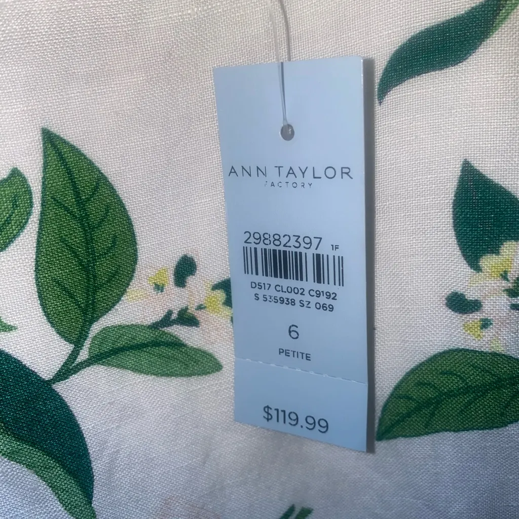 Size 6P Ann Taylor (NWT) Lemon Sundress, Square Neck Sheath Dress, Line - Image 9