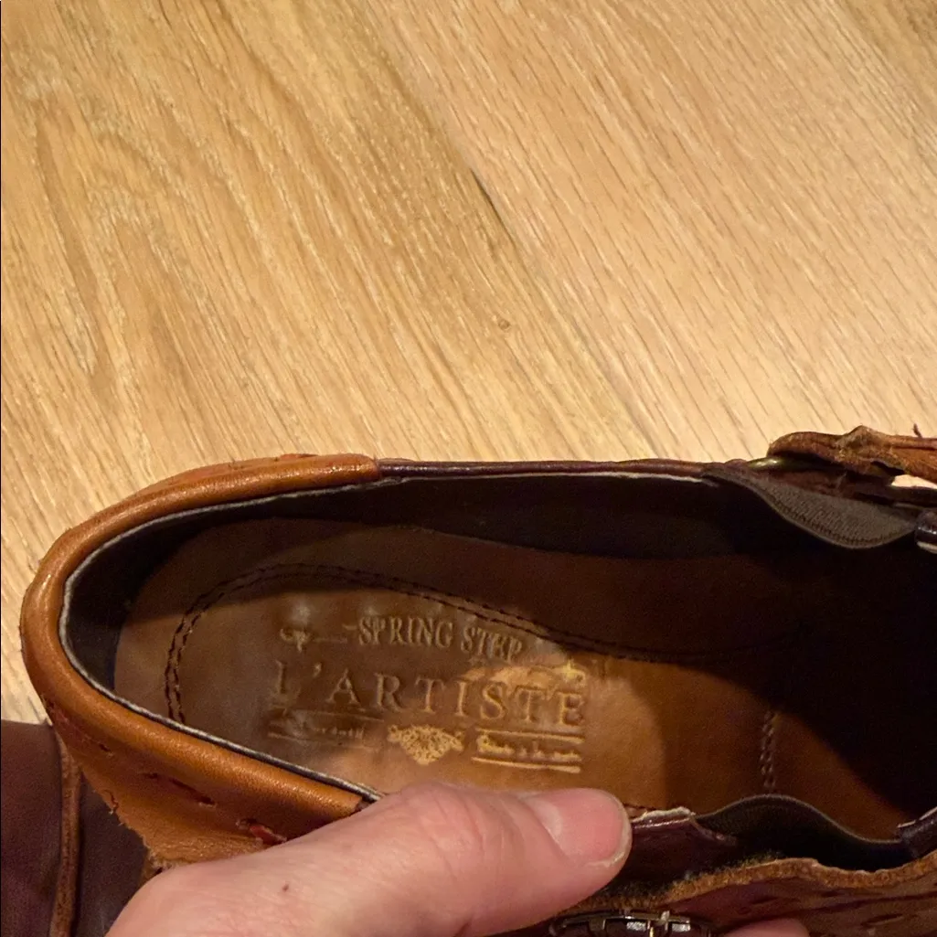 L'Artiste Spring Step Wondrous Ankle Boots Women 40/9-9 Brown Leather Distressed - Image 7