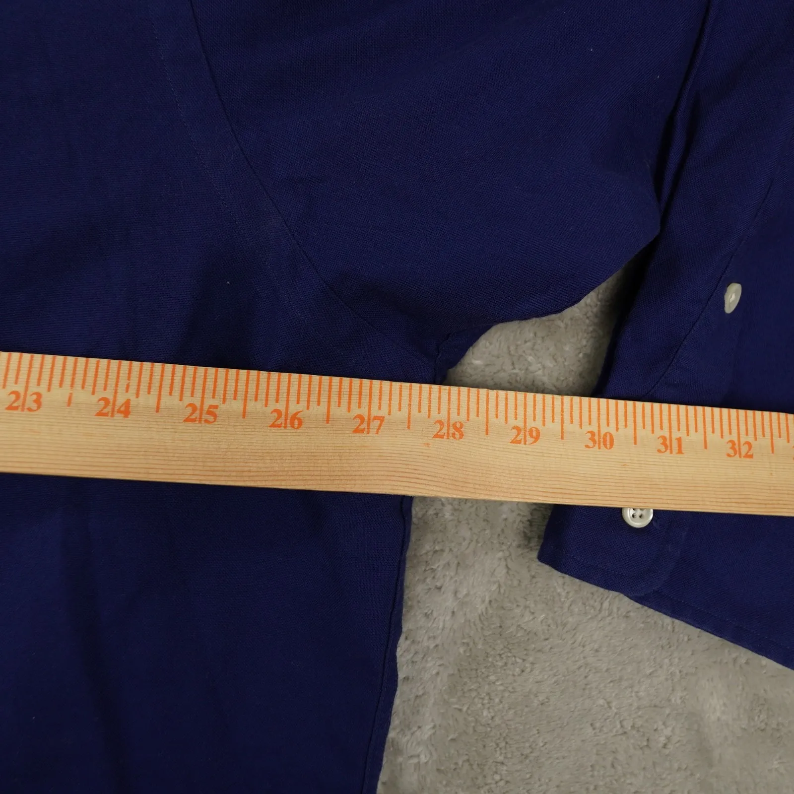 Lauren Ralph Lauren Button Up Shirt Women's XL Dark Blue Crested Long Sleeve - Image 5