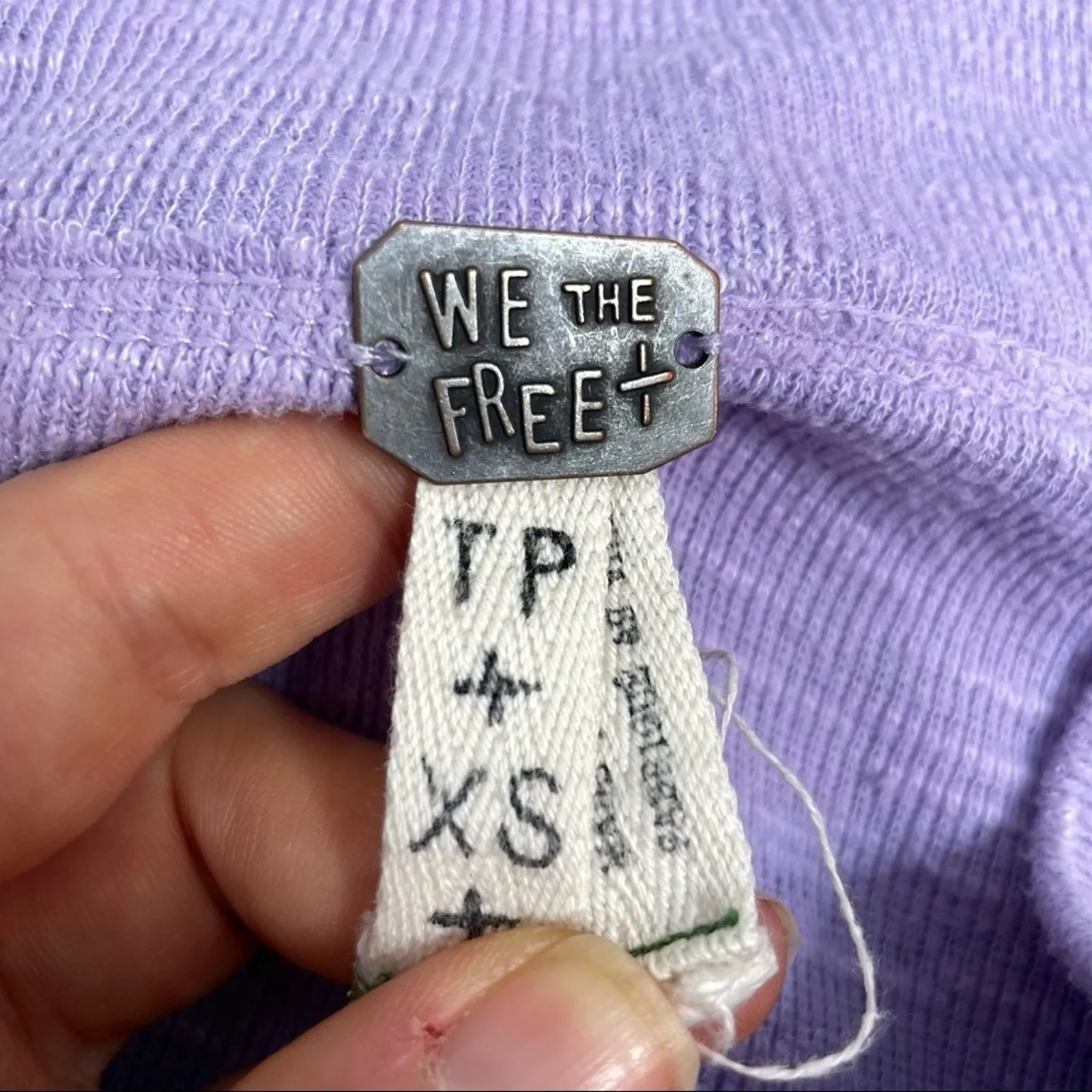 FREE PEOPLE WE THE FREE Purple Thermal Sweater Womens XSmall Slouchy Oversized - Image 6