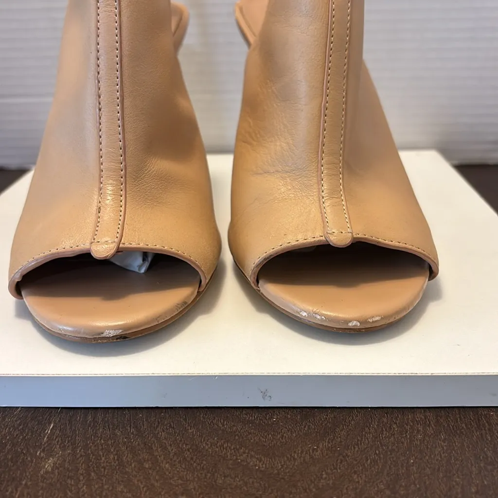 Charles David Tan Mules with Peep-Toe Design - Image 6