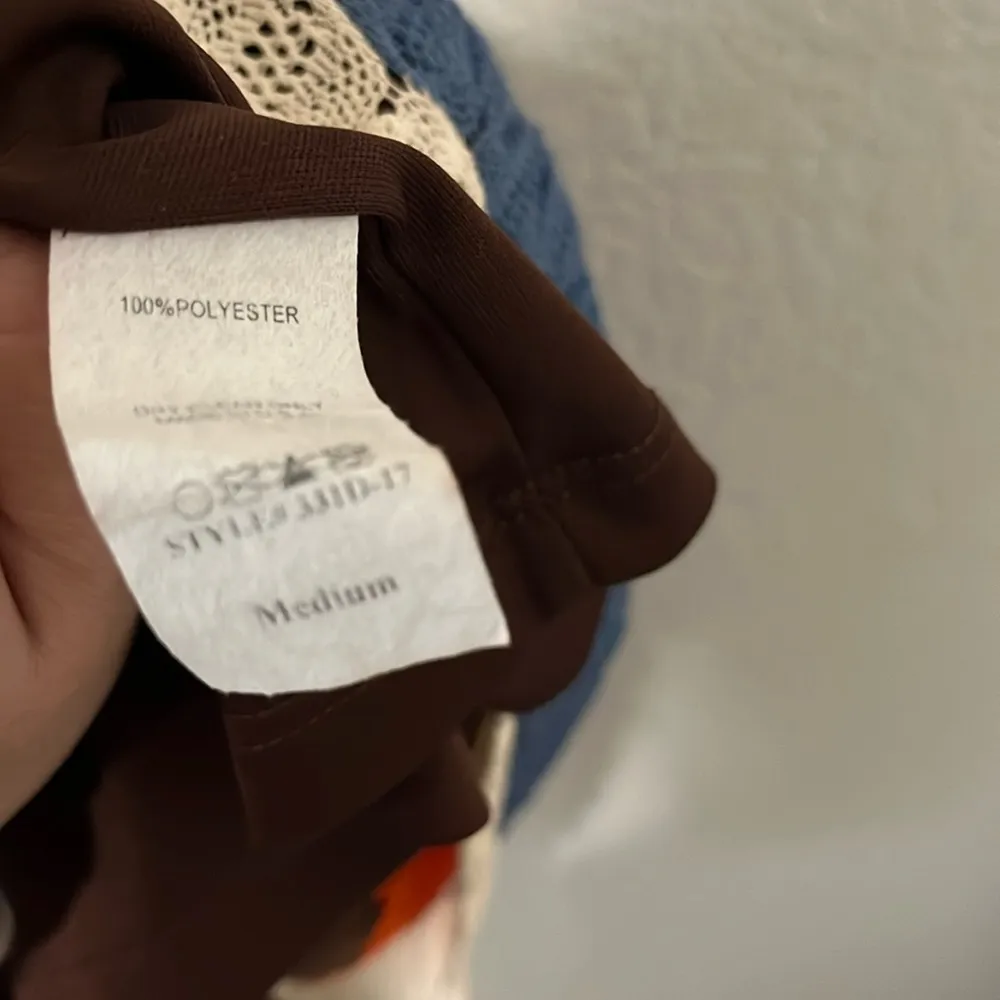 JUDITH MARCH Retro One Balloon Sleeve Crochet Rainbow Dress Women’s, Size M - Image 5