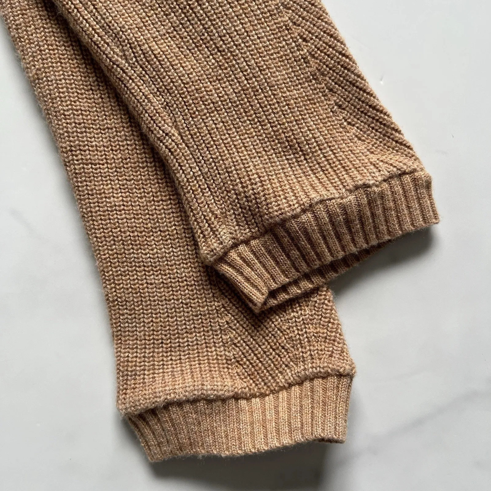 Title Nine Szabo 2.0 Wool Sweater tan camel Neutral Minimalist Classic Size XS - Image 7