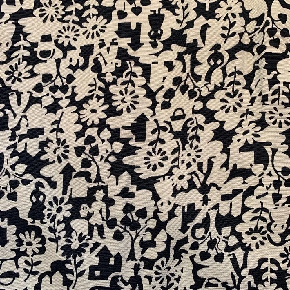 Vintage 90s Esprit Drop Waist Abstract Print Black and Cream Sleeveless Romper - Image 15