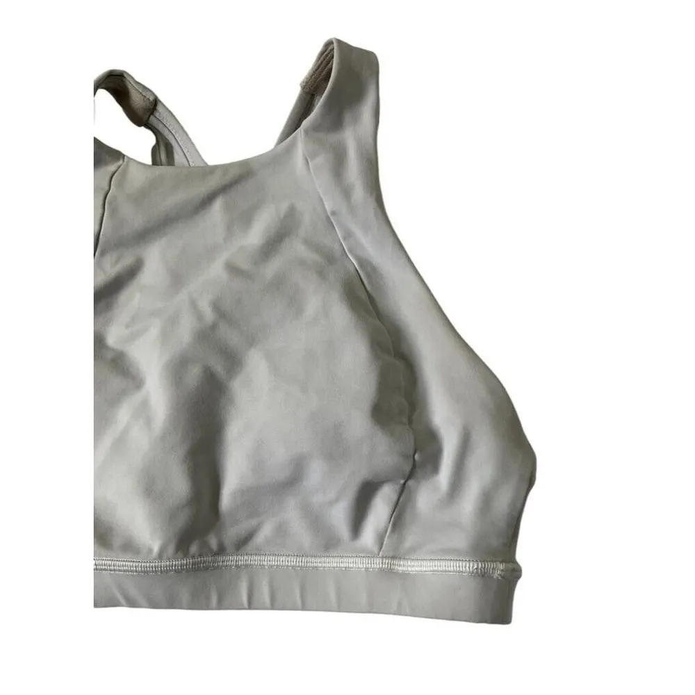 Lululemon Sportsbra Women Size 4 Grayish White Activewear Yoga 10-746 - Image 2