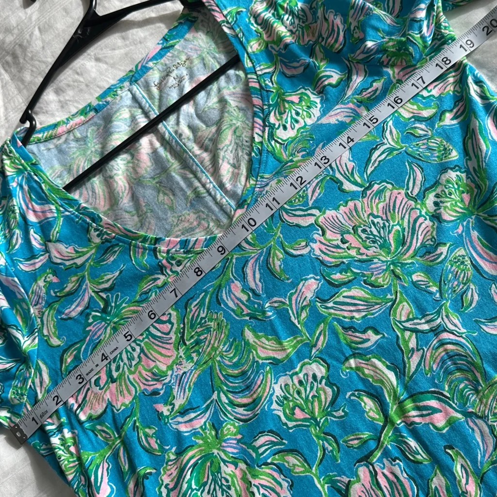 Lilly Pulitzer Tessa Print Cumulus Blue Chick Magnet Floral Dress Size Medium - Image 6