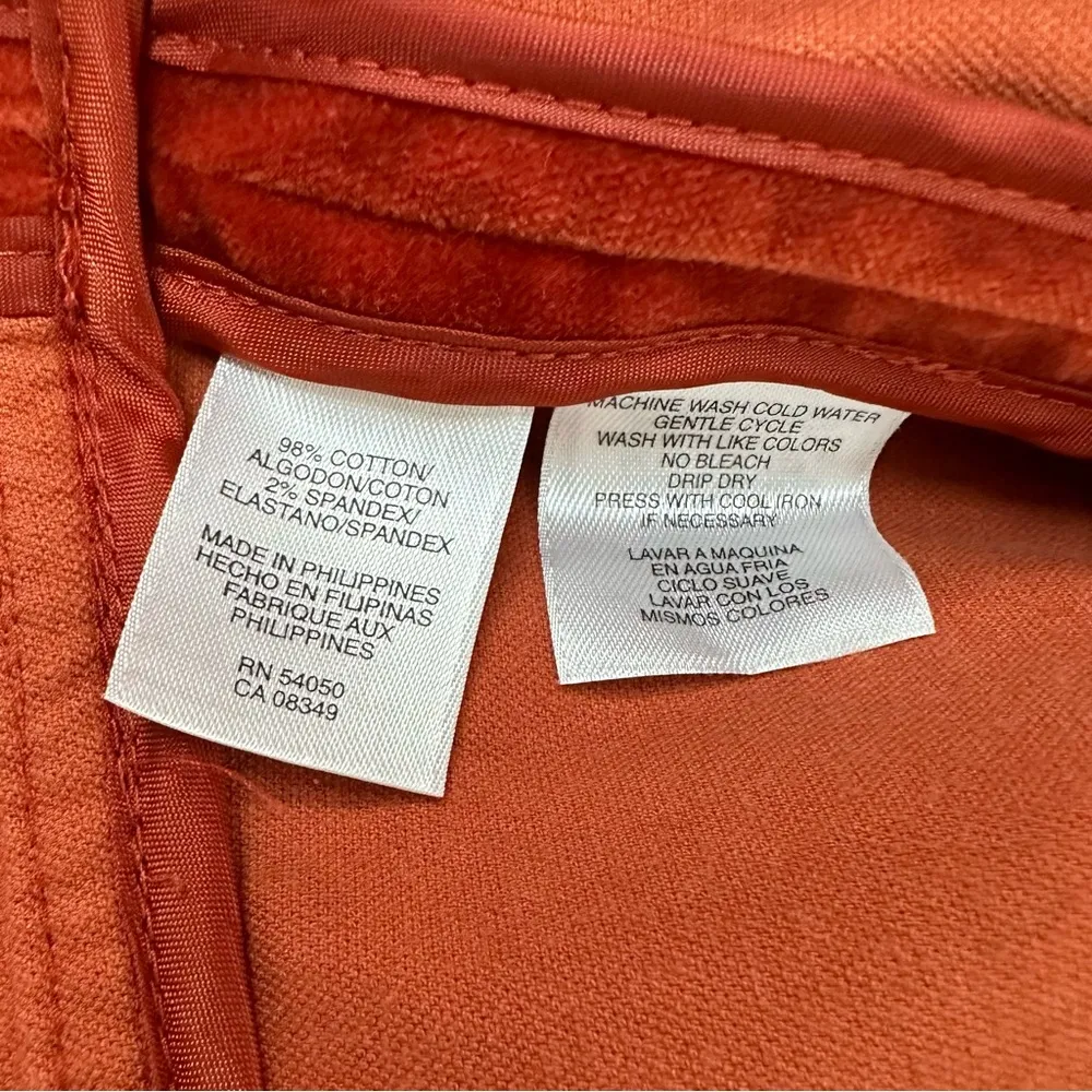Orange Velour Jones New York Signature Jacket • Sz PS - Image 9