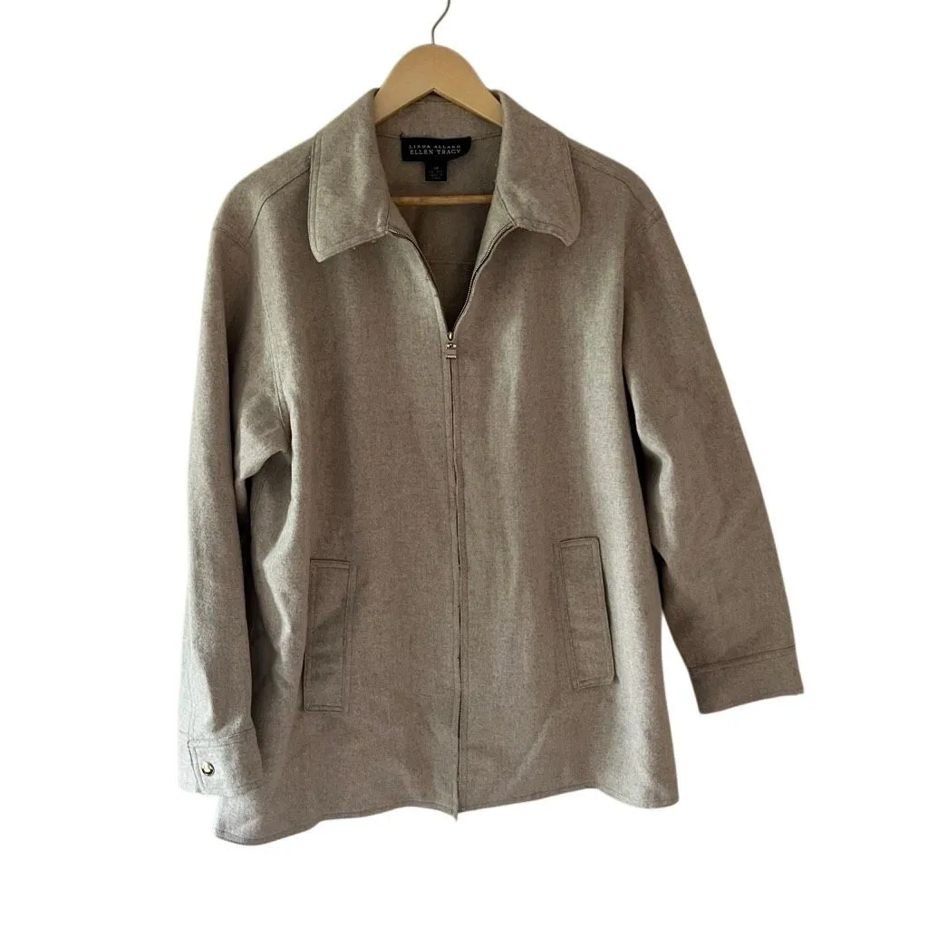 Linda Allard x Ellen Tracy 100% wool full zip women’s jacket size 14 - Image 3