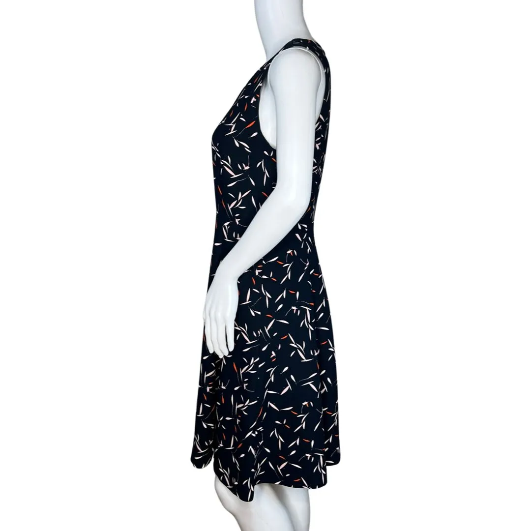 Banana Republic Dress Womens 4 Navy Blue Multicolored Print Fit & Flare‎ Career - Image 4