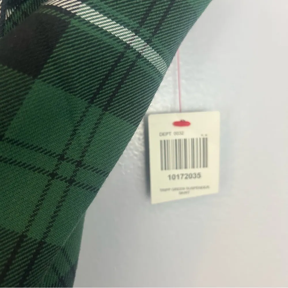 NWT Royal Bones Green Plaid Mini Skirt w/ Suspenders Hot Topic Size XL - Image 11