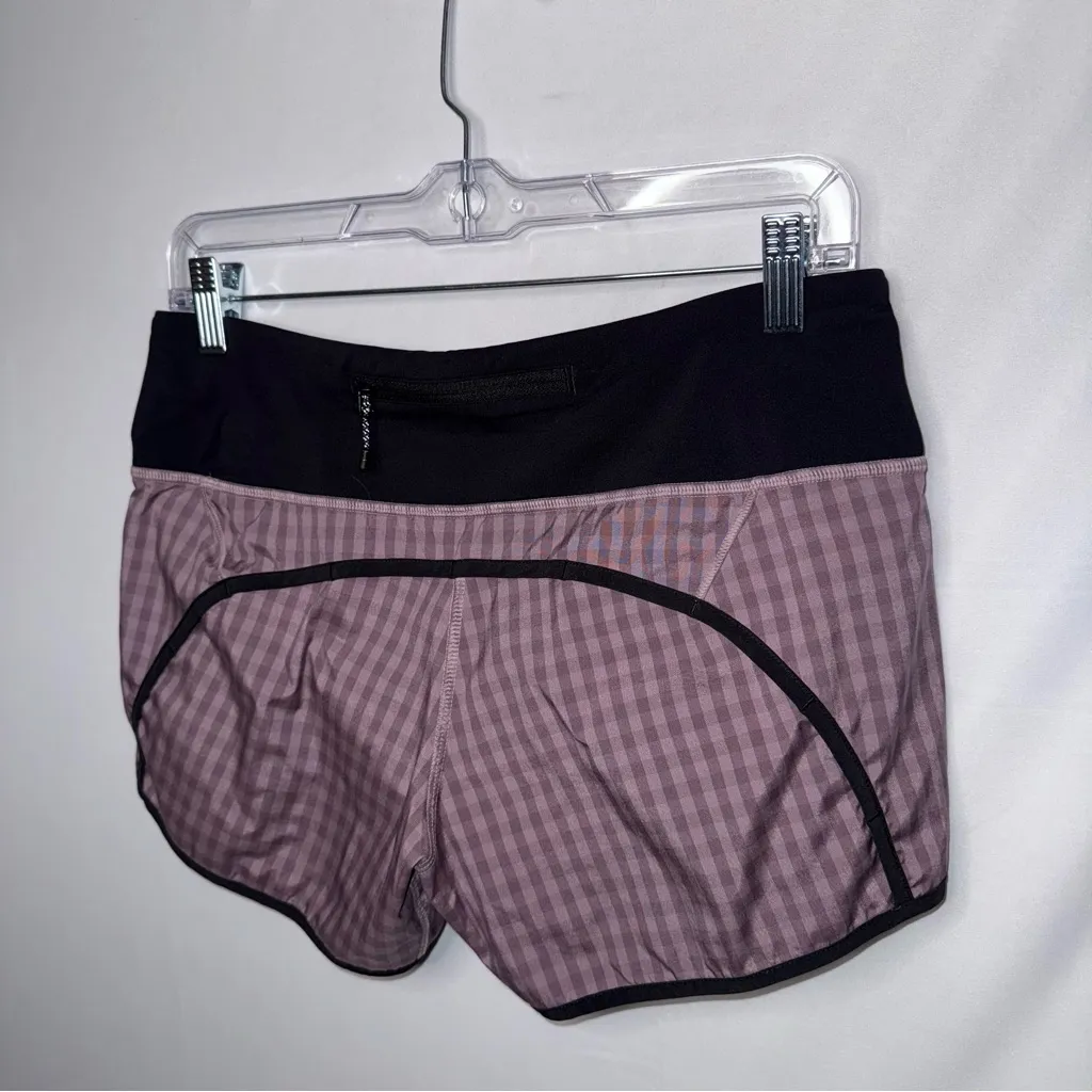 Lululemon Purple Checkered Athletic Running Shorts - Image 4
