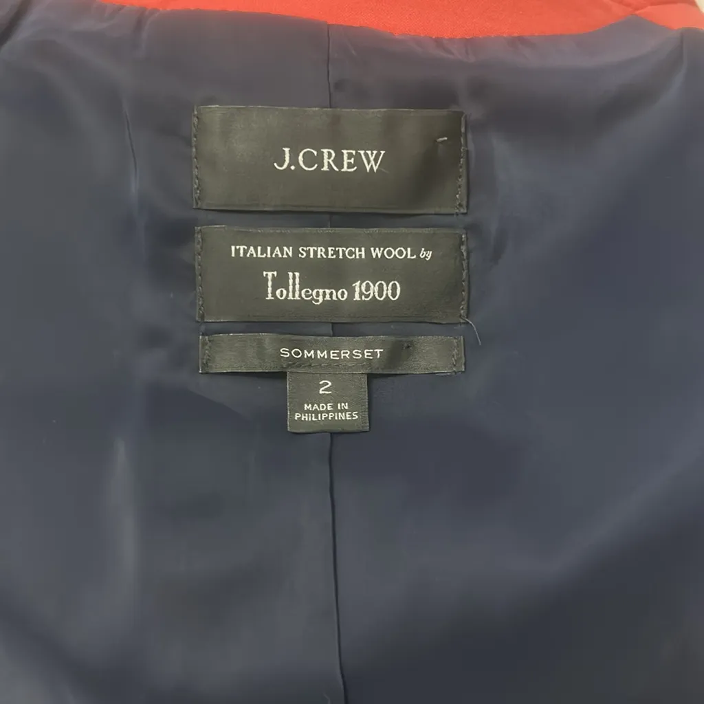 J. Crew Sommerset Tollegno 1900 Stretch Wool Blazer Faded Poppy - Image 11