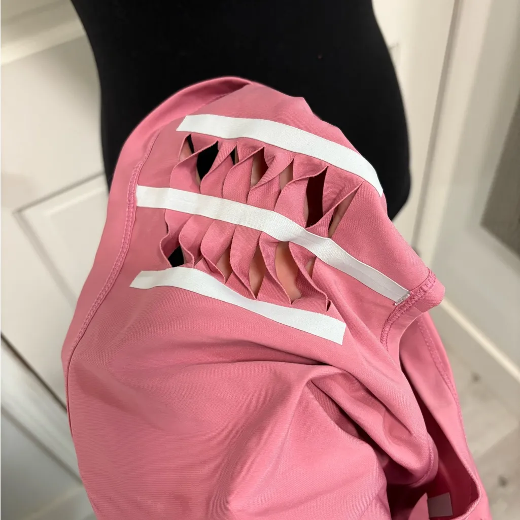 Nike Women's Pink Pro-fit Cropped Workout Top Sleeveless Cut Out Sides Running - Image 9