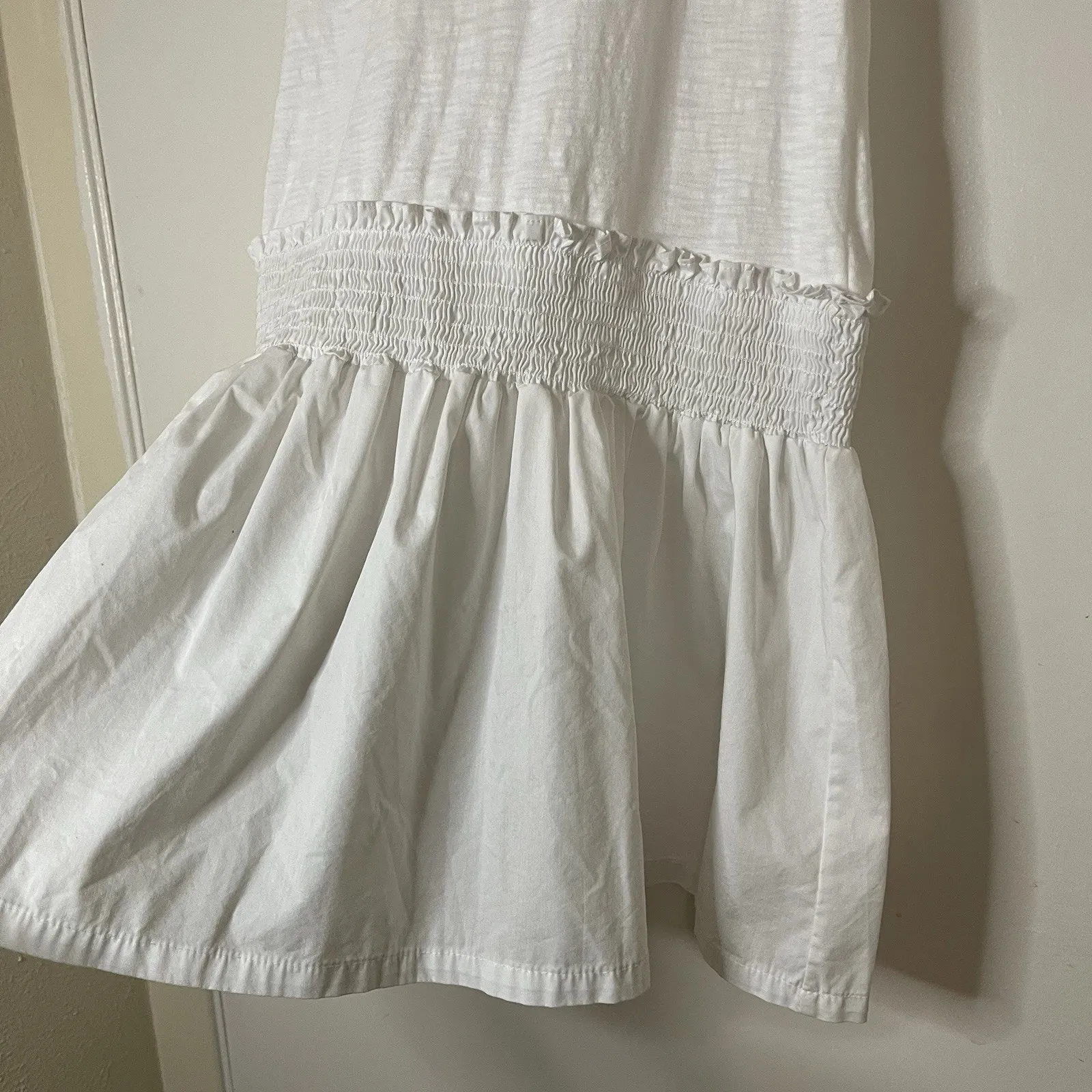 Cinq a Sept Dress Betsie smocked drop waist sleeveless minidress white size XS - Image 4