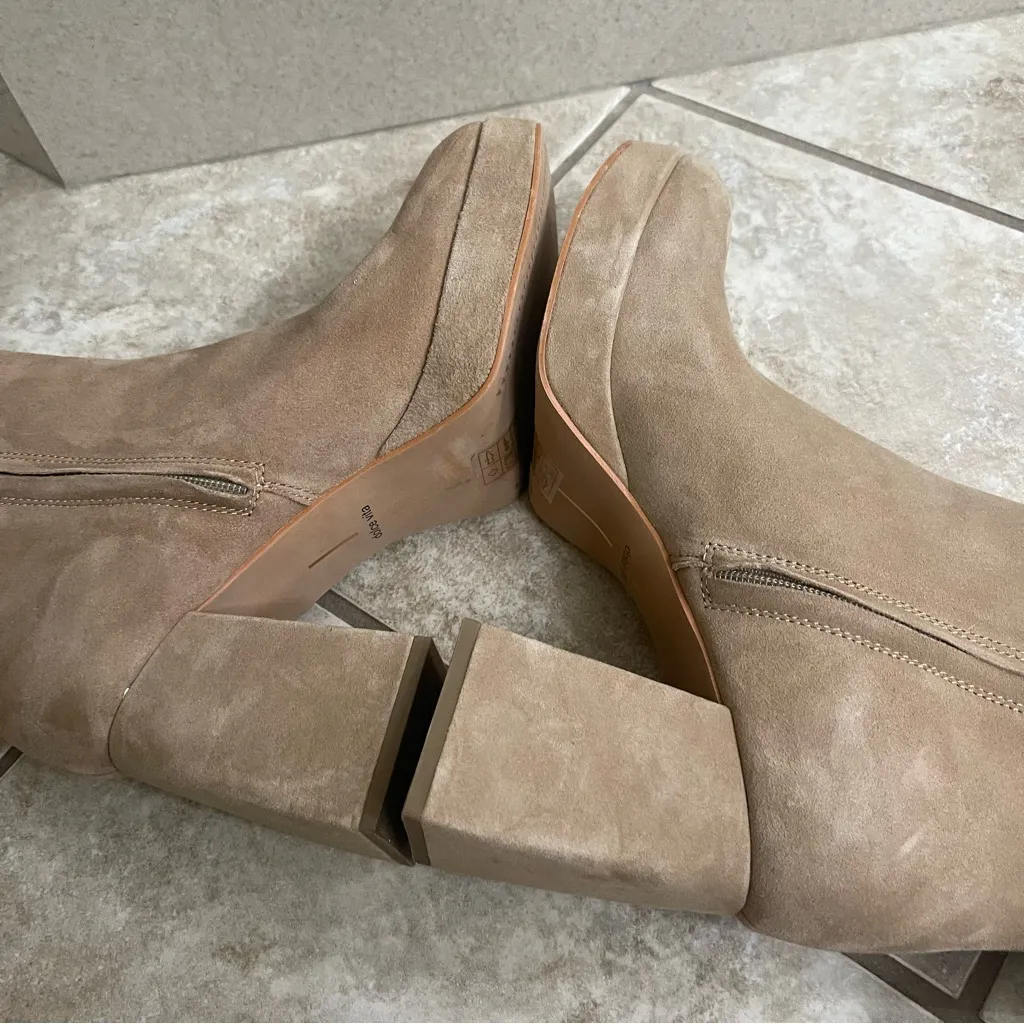 Dolce Vita Ulyses Mushroom Beige Suede Platform Ankle Boot Sz 9.5 Wore Once 1x‎ - Image 7