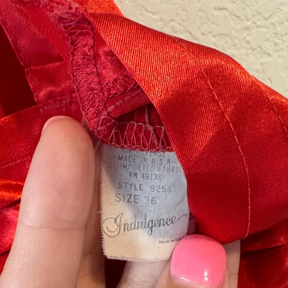 Vintage lingerie red cami slip top Size M - Image 2