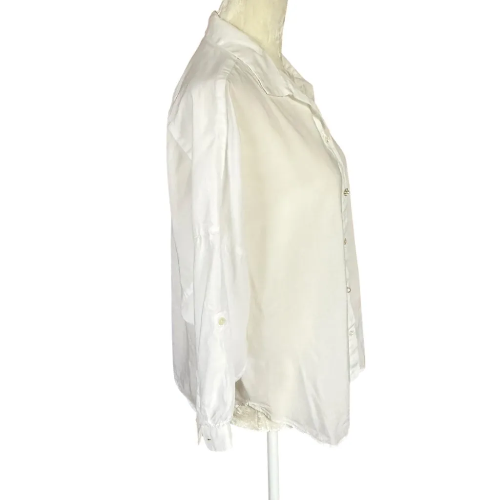 Kumikyoku white collared button down shirt women's size 2 - Image 3