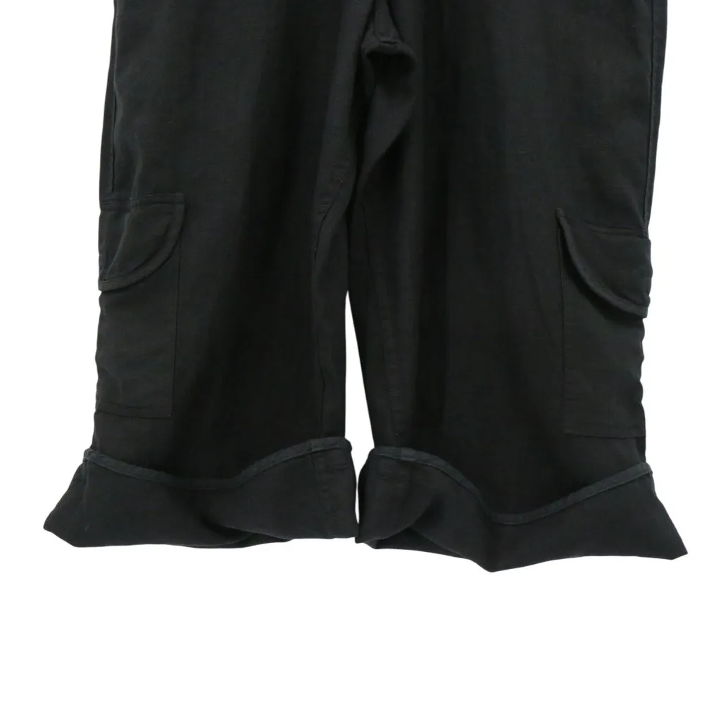 New Cynthia Ashby Linen Black Wide Leg Overalls Small - Image 3