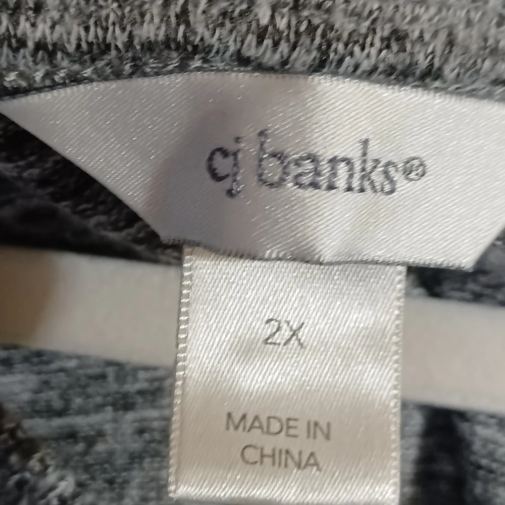 CJ Banks 2X Sweater Grey Lightweight Long Sleeve Scoop Neck Woman Gray - Image 2