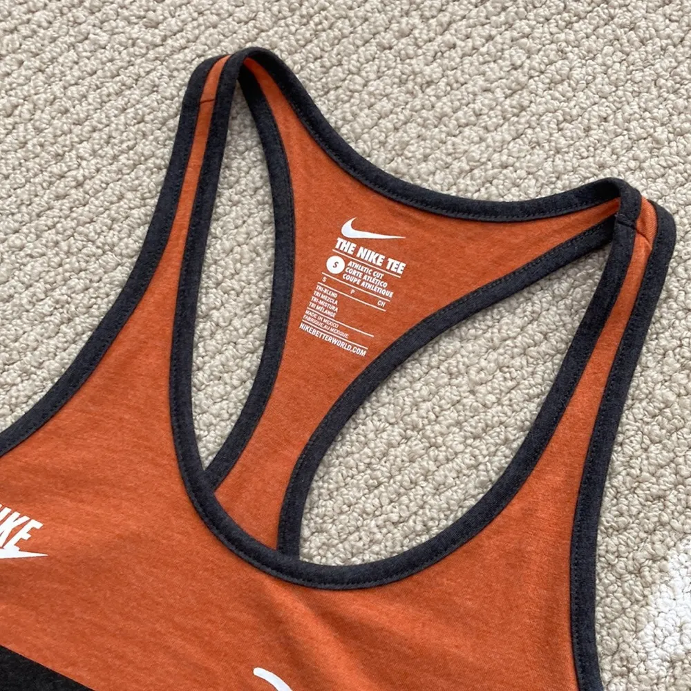 NIKE Texas Longhorns Burnt Orange Athletic Cut Tri-Blend Tank Top Like New S - Image 2