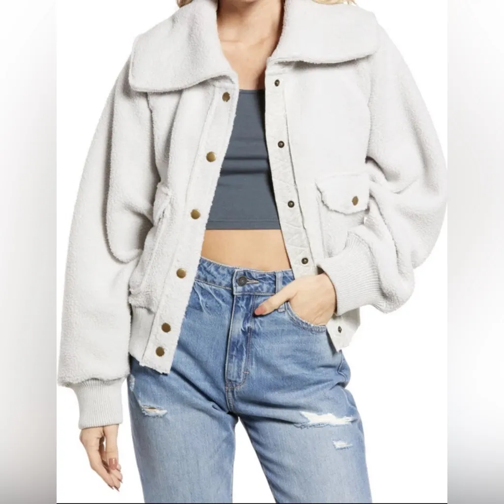 We the Free People Shasta Cardi Jacket in Morning Fog Size XL Revolve - Image 2