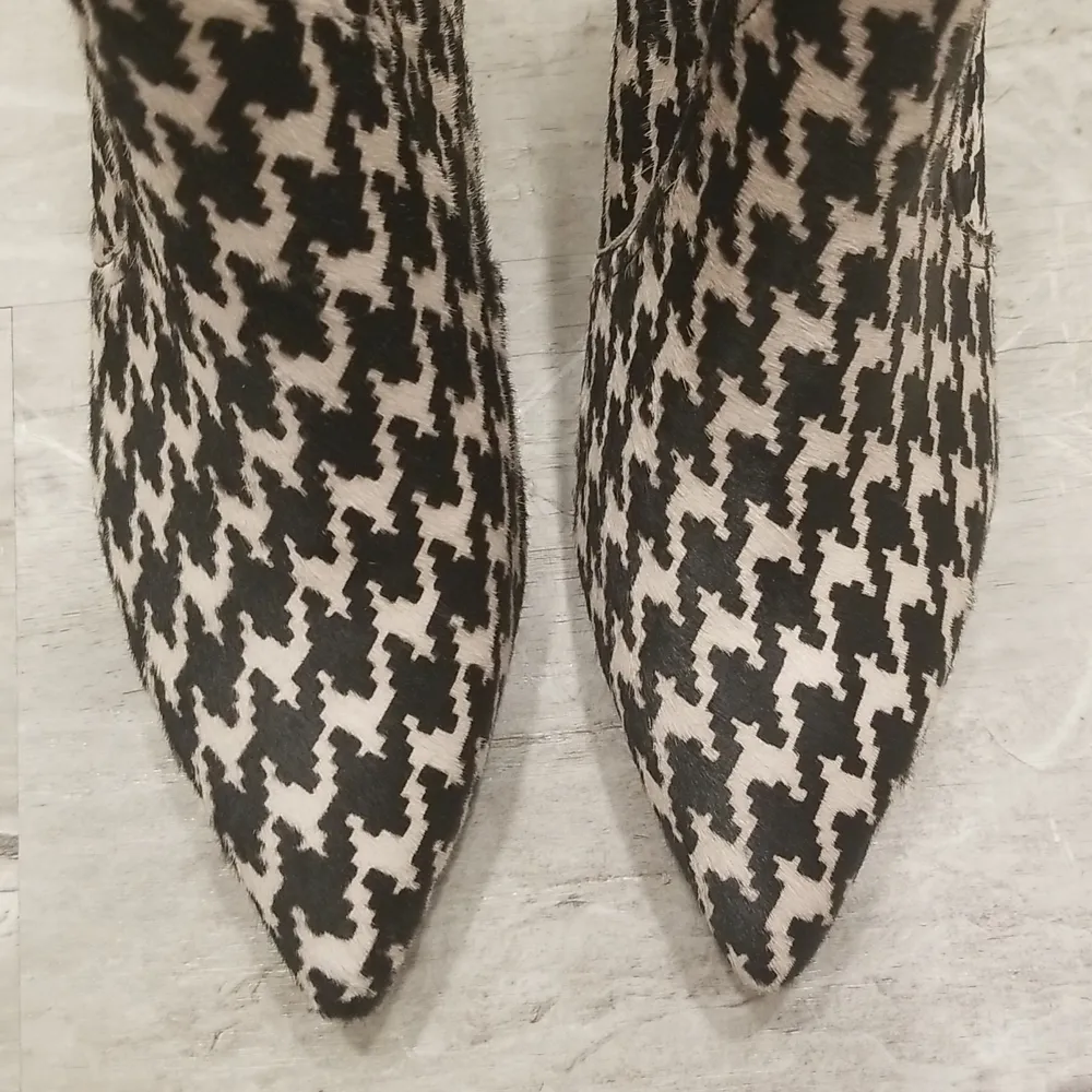 💕ANINE BING💕 Whitney Calf Hair Ankle Boots ~ Houndstooth Print 37 NWOT - Image 11