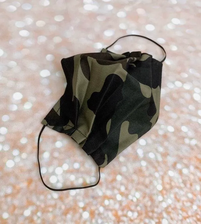 Green Moss Camo Premium Cotton Face Mask - Image 3