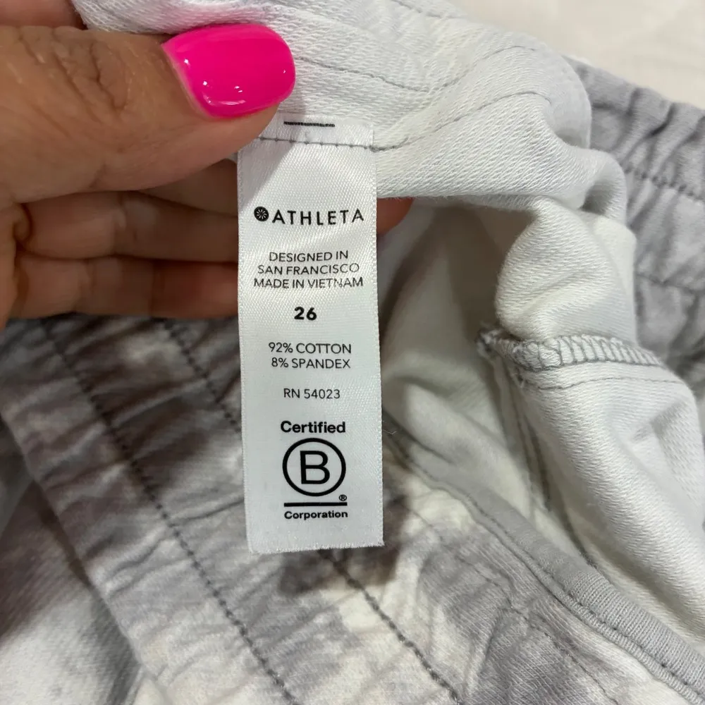 Athleta Farallon Printed Jogger Lightweight Activewear Pants Gray White Size 26W - Image 4