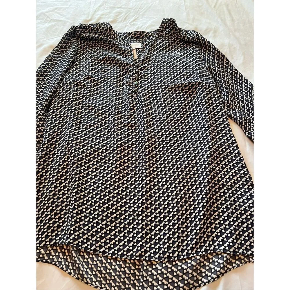 Laundry By Shelli Segal Multicolored Patterned Top Blouse Woman’s Size Large - Image 3
