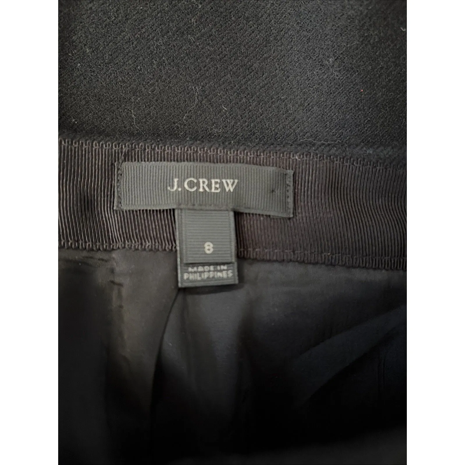 J. Crew houndstooth black white ivory mini wool skirt Size 8 - Image 3