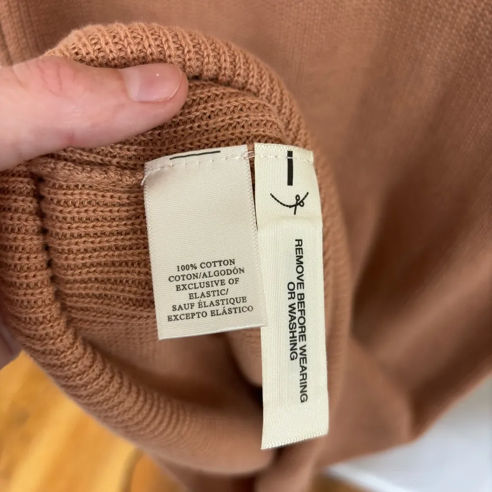 NWT Ann Taylor 100% Cotton Midi Sweater Dress in Tan - Size XXS - Image 5