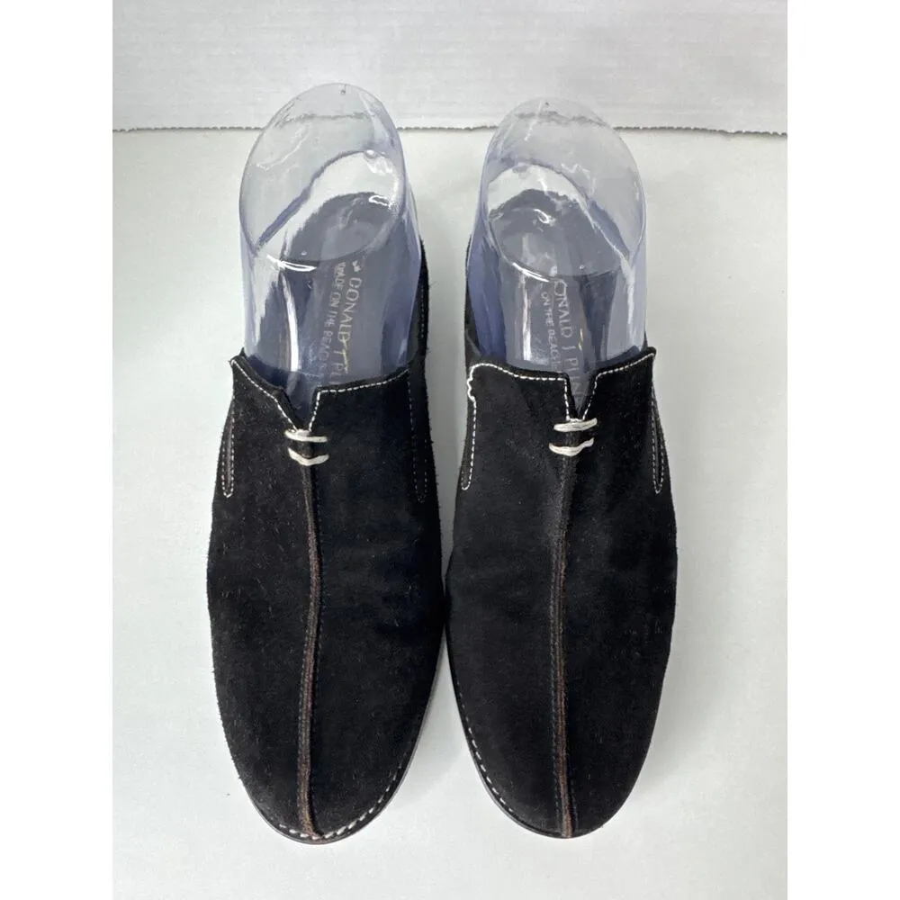 Donald J. Pliner Suede Slip On Black Mule Loafers Shoes 7.5 - Image 8