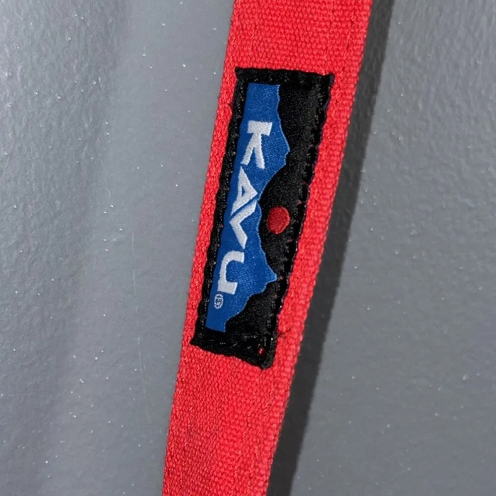 KAVU unisex solid red shoulder tote adjustable straps tan interior crossbody - Image 5