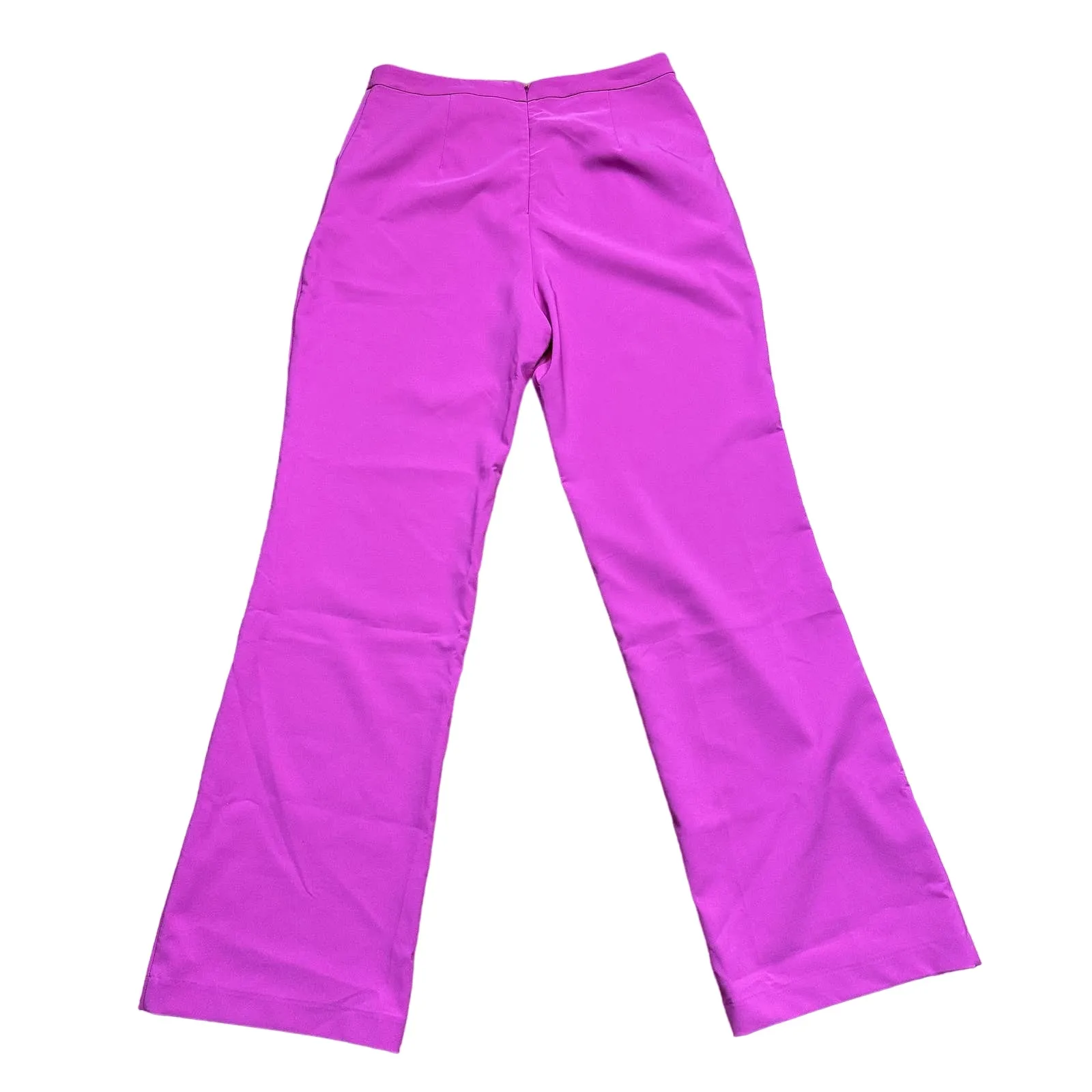 NBD Pink Wide Leg Dress Pants LARGE Magenta High Waist Trouser Designer $178 NEW - Image 5