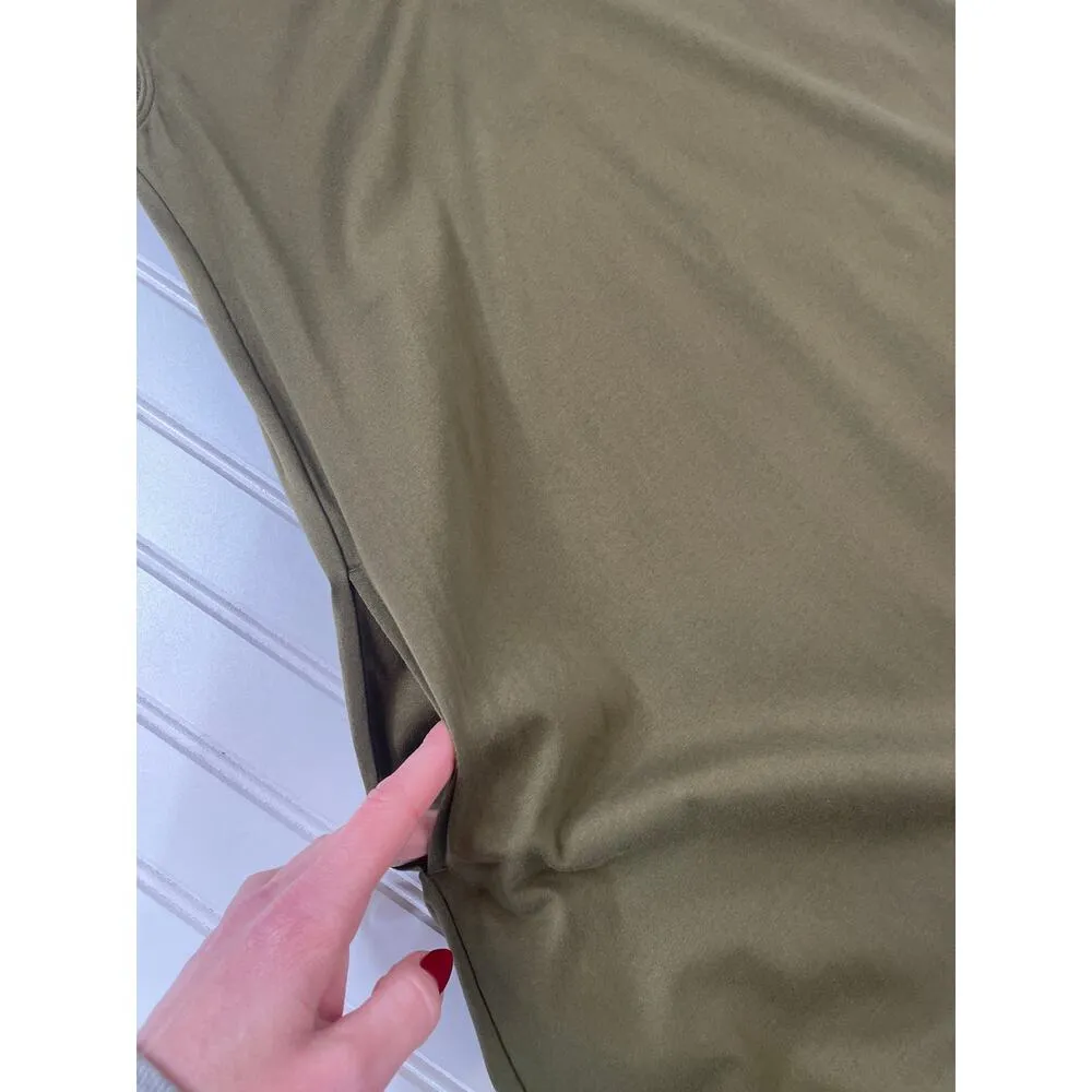 Uniqlo Womens Green V-Neck Sleeveless Midi Swing Dress Cotton Casual Size XS - Image 6