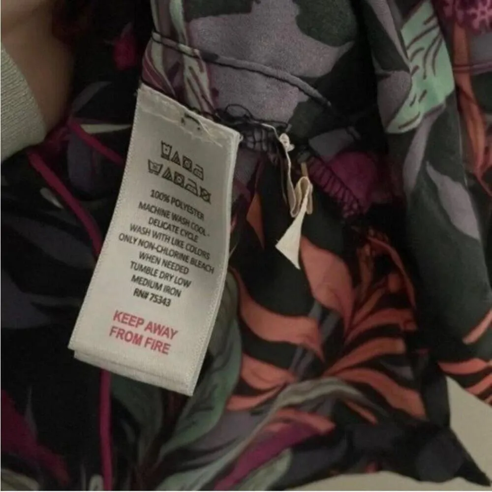 Isaac Mizrahi Sleepwear Tropical Print Short Sleeve Collared Pajama Top - Image 7