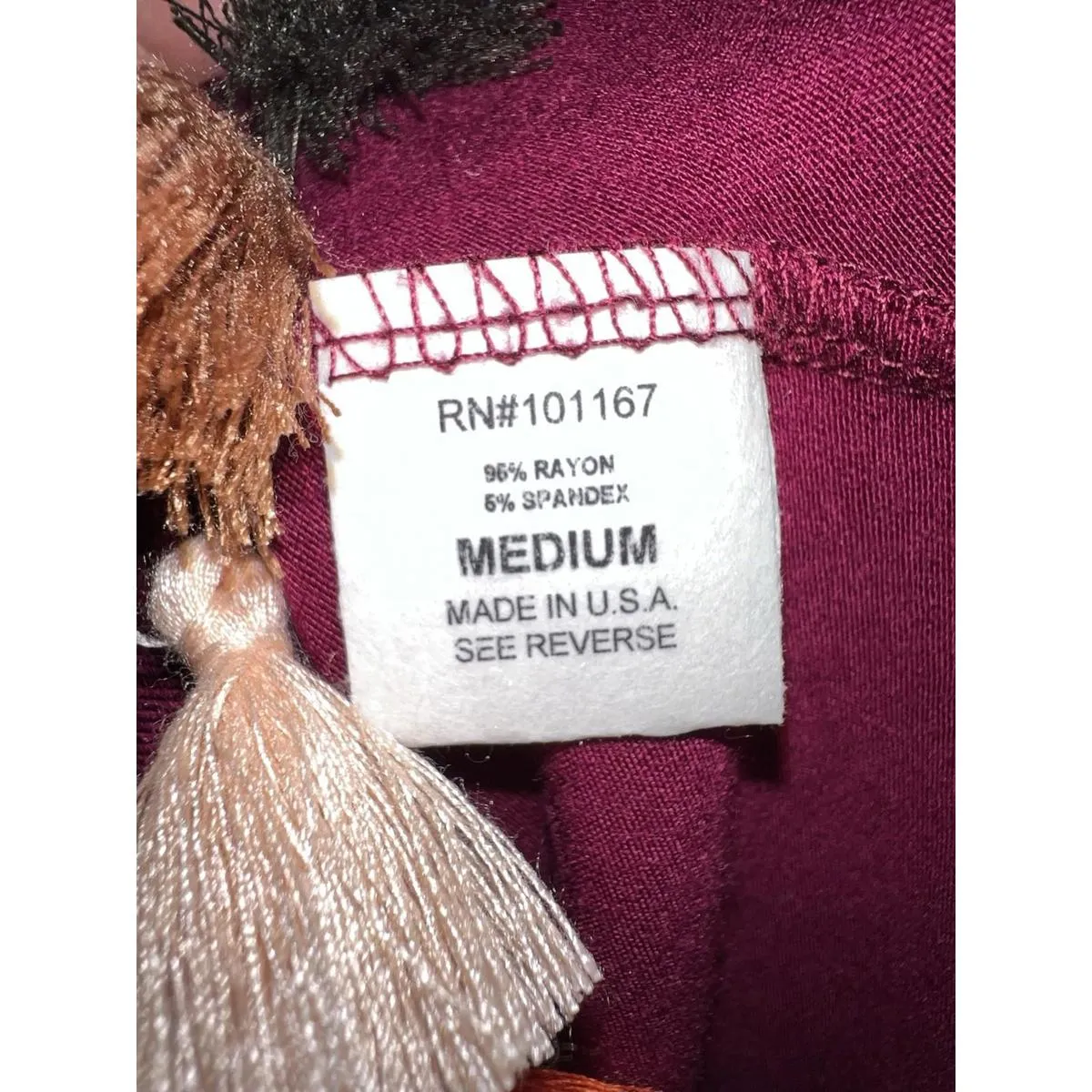 Kim & Cami Fuchsia Tassel Hem Sleeveless Top Boho Festival Tank Women’s Medium - Image 5