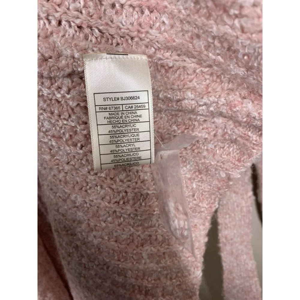 BB Dakota Medium Belting Point Fuzzy Long Cardigan Sweater Pink NEW - Image 5