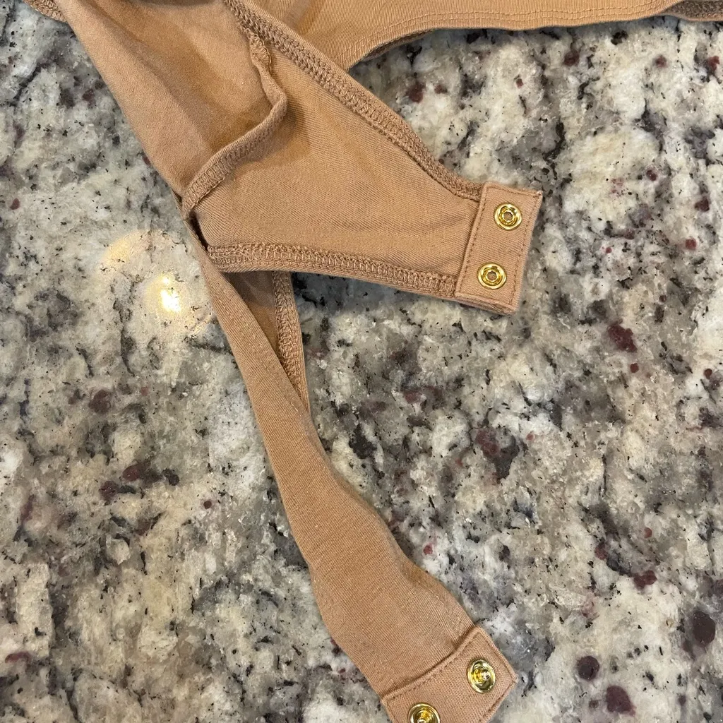 Banana Republic Camel Long Sleeve Bodysuit - Image 2