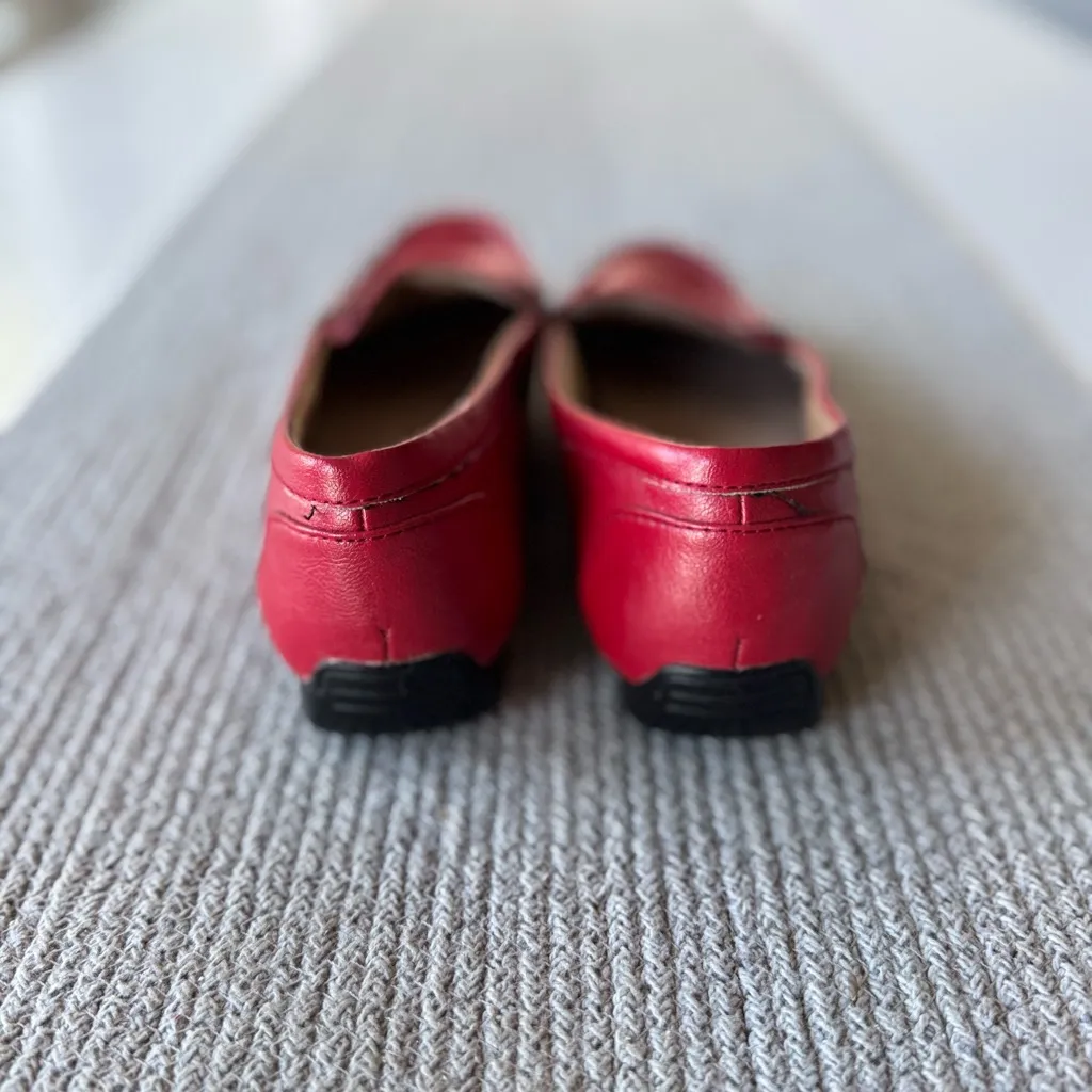 LifeStride Vila Red White Stripe Flats Loafers Preppy Coastal Classic Size 8W - Image 5