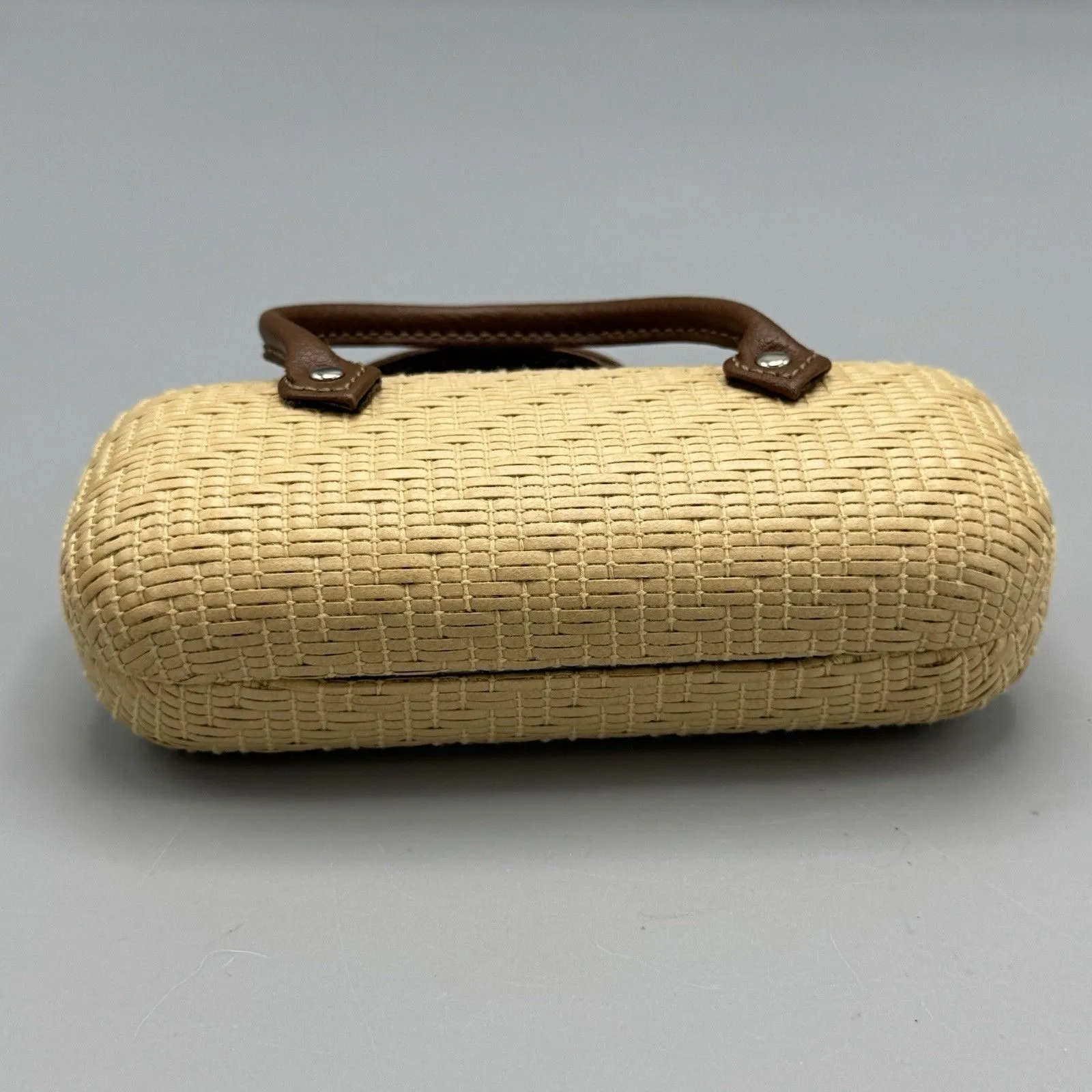 Tan Woven Sunglass Eye Glass Carrying Case with Handles Cottage Core Retro Chic Size 0 - Image 11