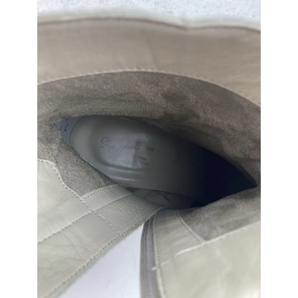 *Anthropologie Seychelles Turbulent Chunky Boot Womens 8.5 Ivory Leather Cowgirl - Image 11