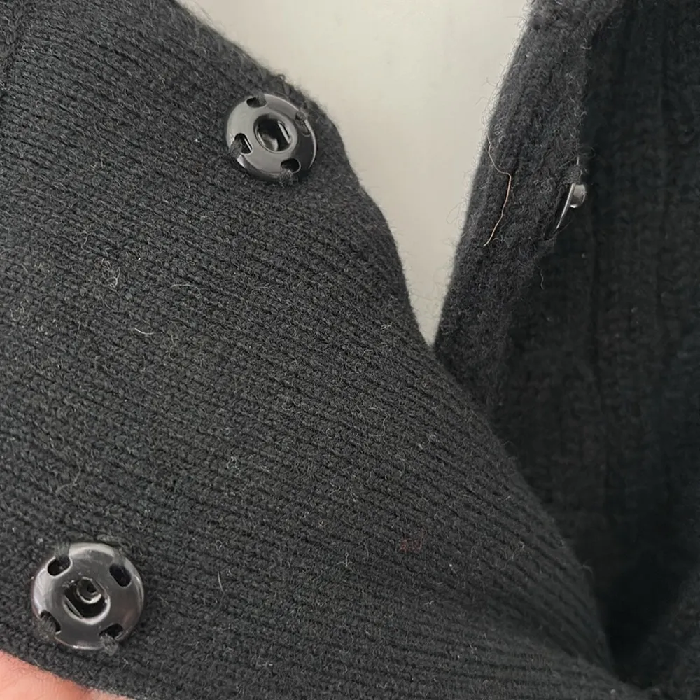 Lauren Ralph Lauren Black Lambs Wool Toggle Cape Medium - Image 3