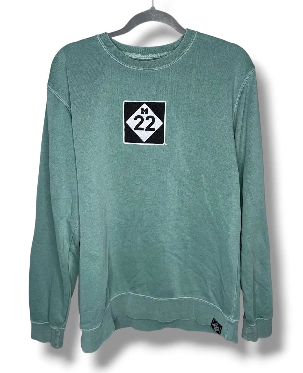 M22 Michigan Sweatshirt Crewneck Long Sleeve Pullover Green Women's Small Size undefined - Image 1