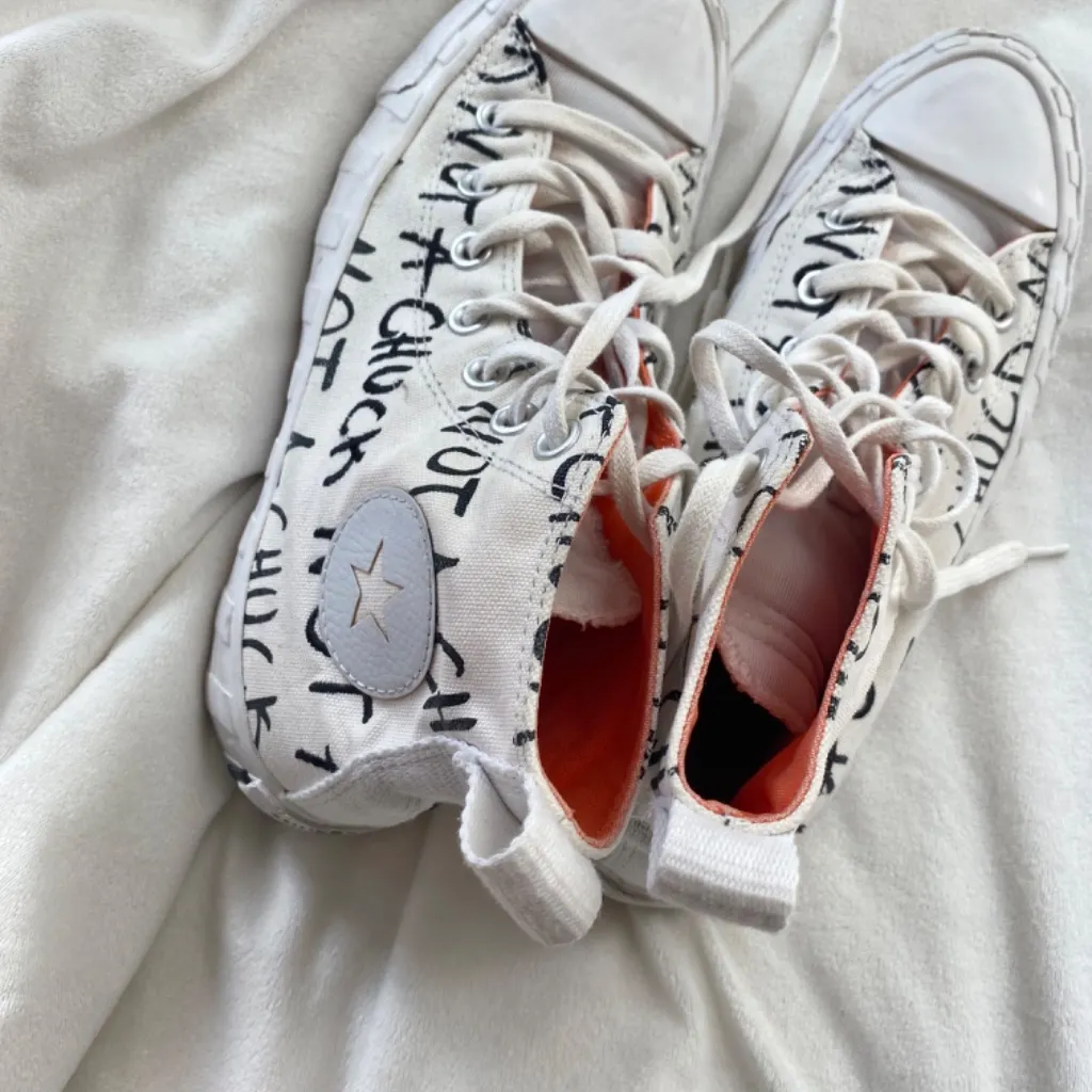 Converse Chuck Taylor white orange and black high tops - Image 10