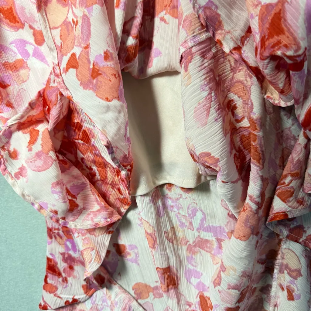 Japna Women’s Midi Cocktail Dress Ruffle Spaghetti Strap Smocked Back size XL - Image 7