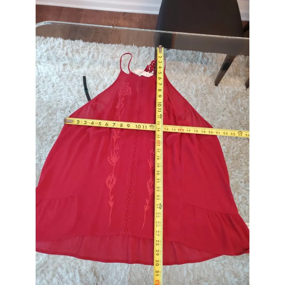 Soho NY&C Women's Red Embroidered 100% Rayon Round Neck Sleeveless Blouse XL - Image 13