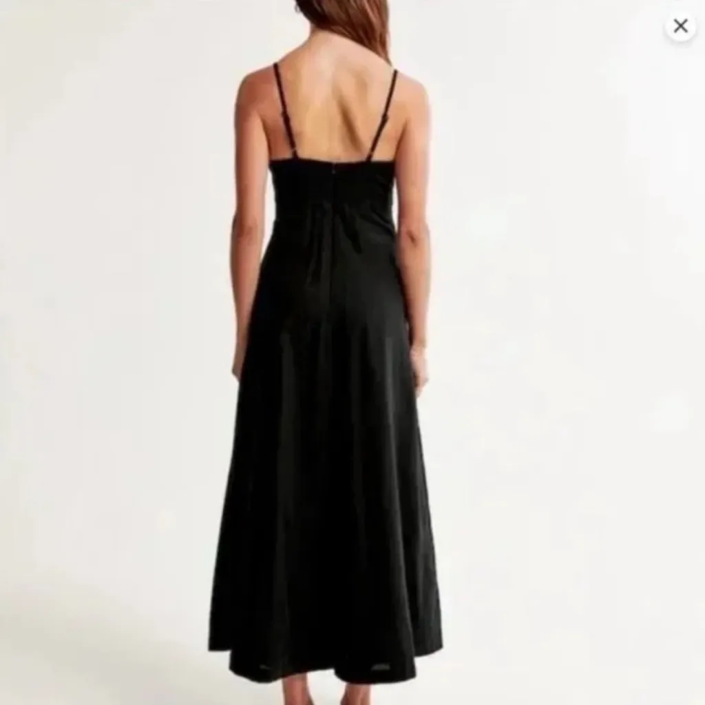 A&F Linen-Blend Sweetheart Midi Dress XL - Image 3