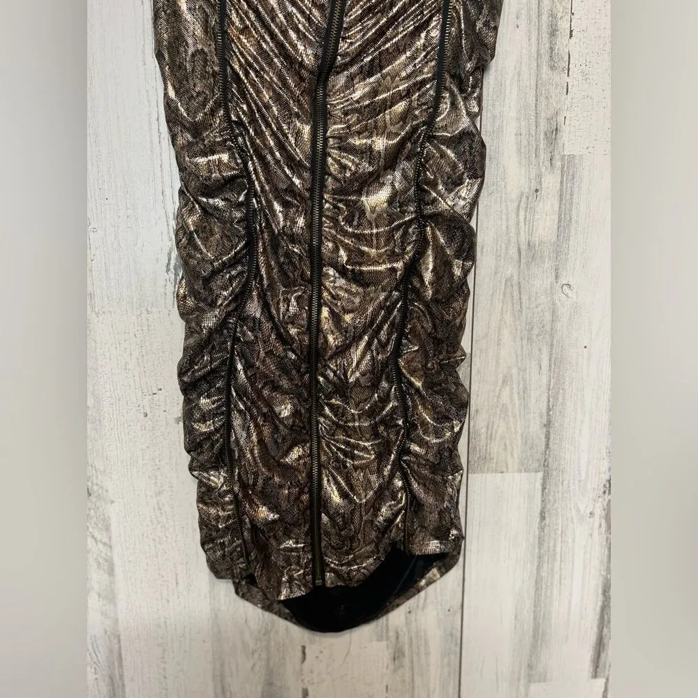 Strapless snake print dress mini size 3XL Brown - Image 7